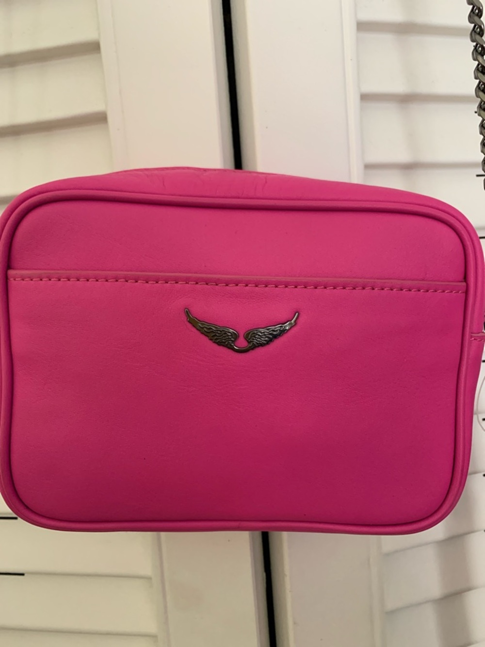 Zadig & Voltaire Pink Crossbody Camera Bag with Tassel